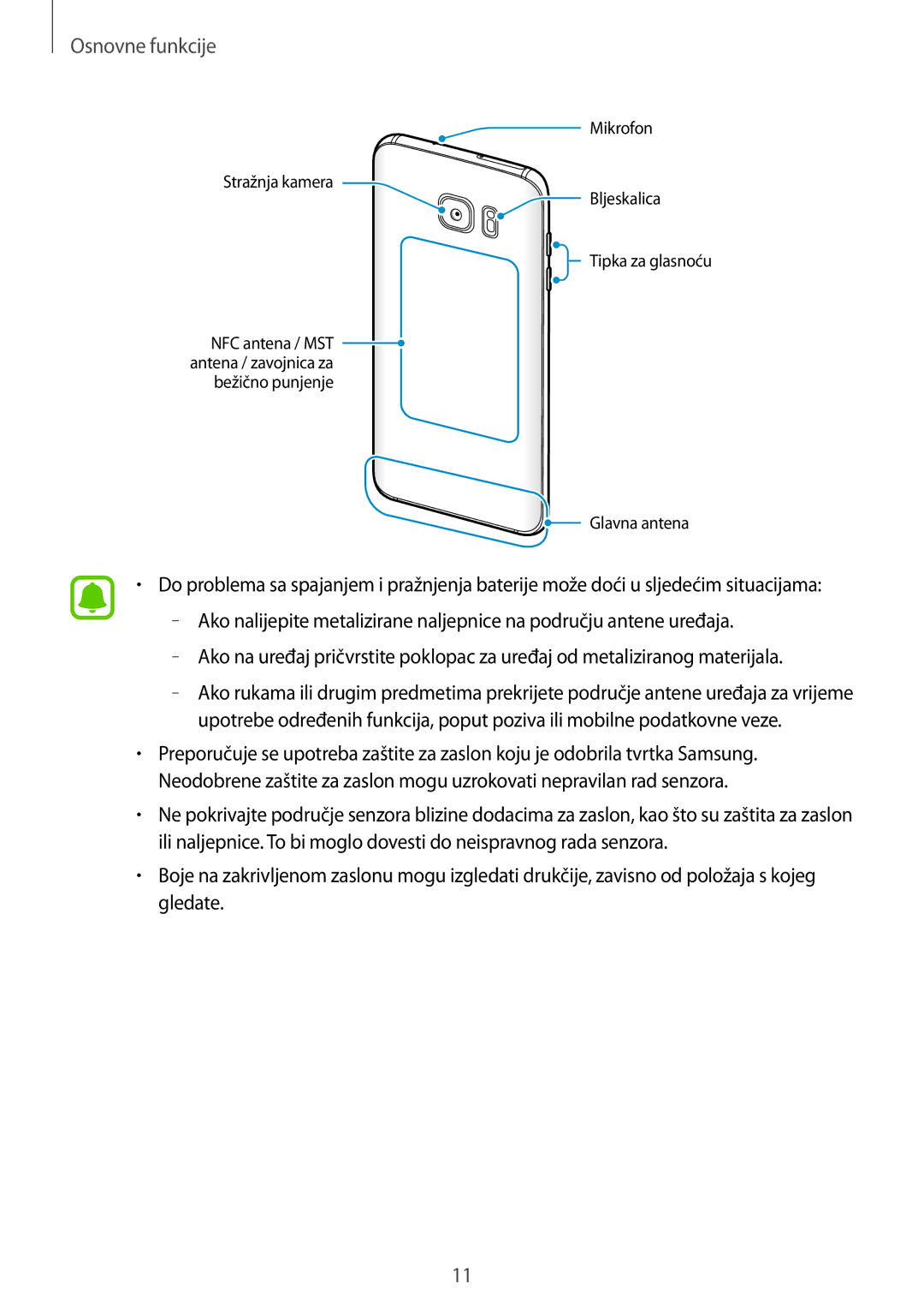 Samsung SM-G935FZKATWO, SM-G935FZDASEE, SM-G935FZDADHR, SM-G935FZDAVIP, SM-G935FZKADHR, SM-G935FZKASEE manual Osnovne funkcije 