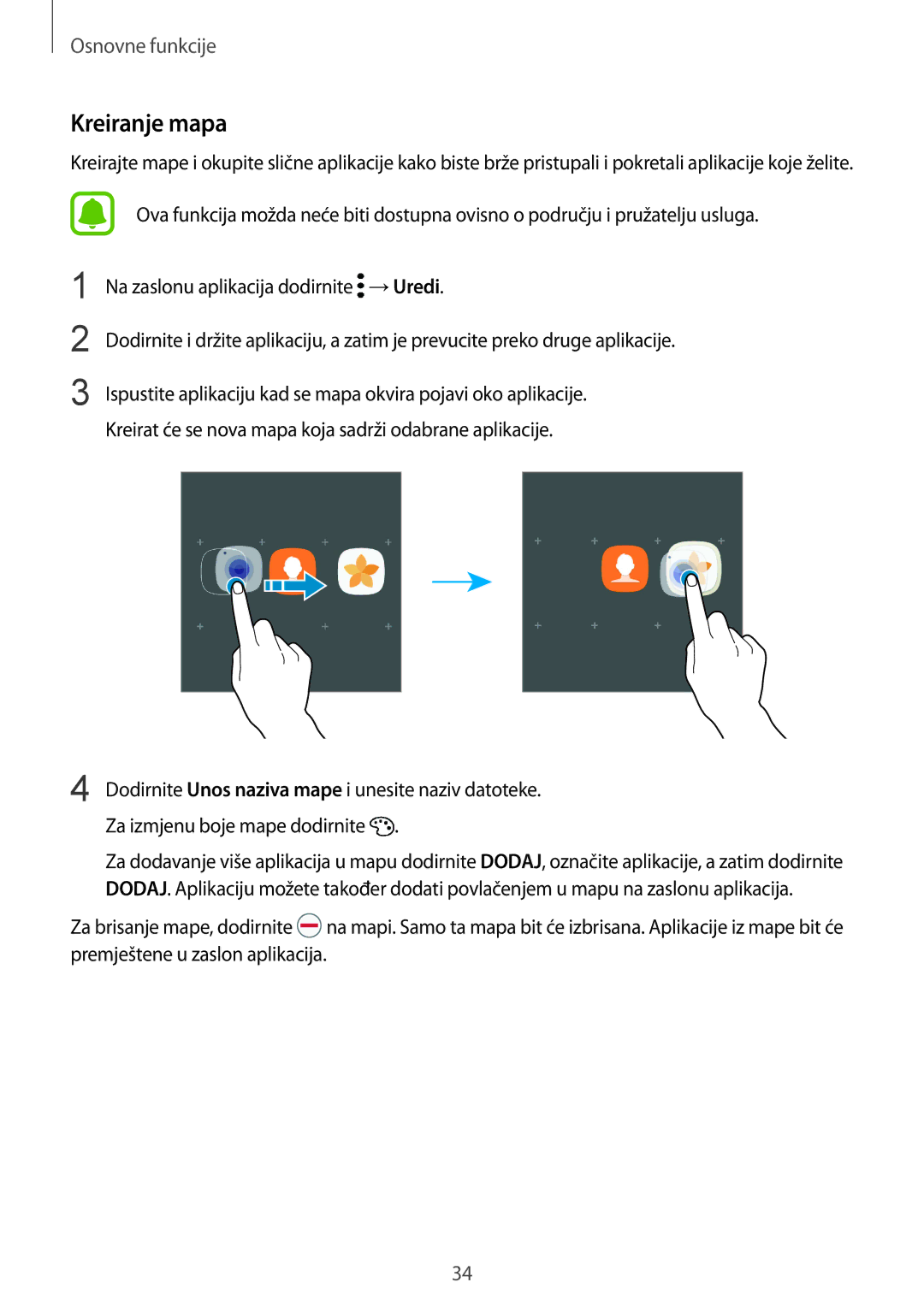 Samsung SM-G935FZKADHR, SM-G935FZDASEE, SM-G935FZKATWO, SM-G935FZDADHR, SM-G935FZDAVIP, SM-G935FZKASEE manual Kreiranje mapa 
