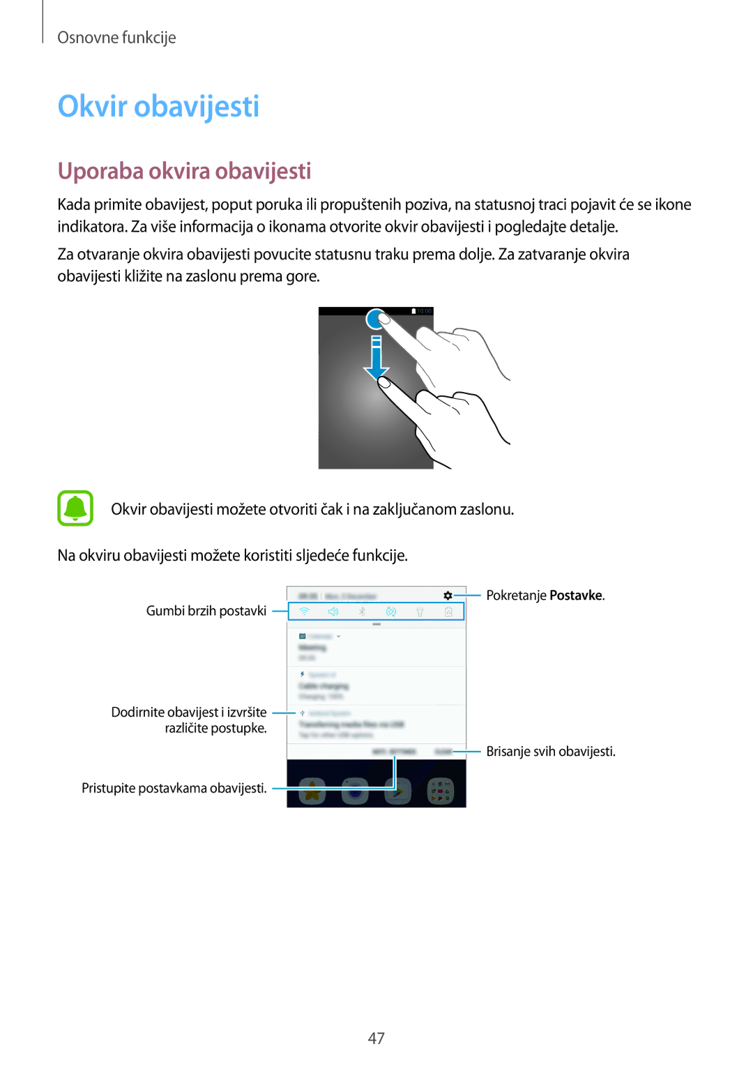 Samsung SM-G935FZDATWO, SM-G935FZDASEE, SM-G935FZKATWO, SM-G935FZDADHR manual Okvir obavijesti, Uporaba okvira obavijesti 
