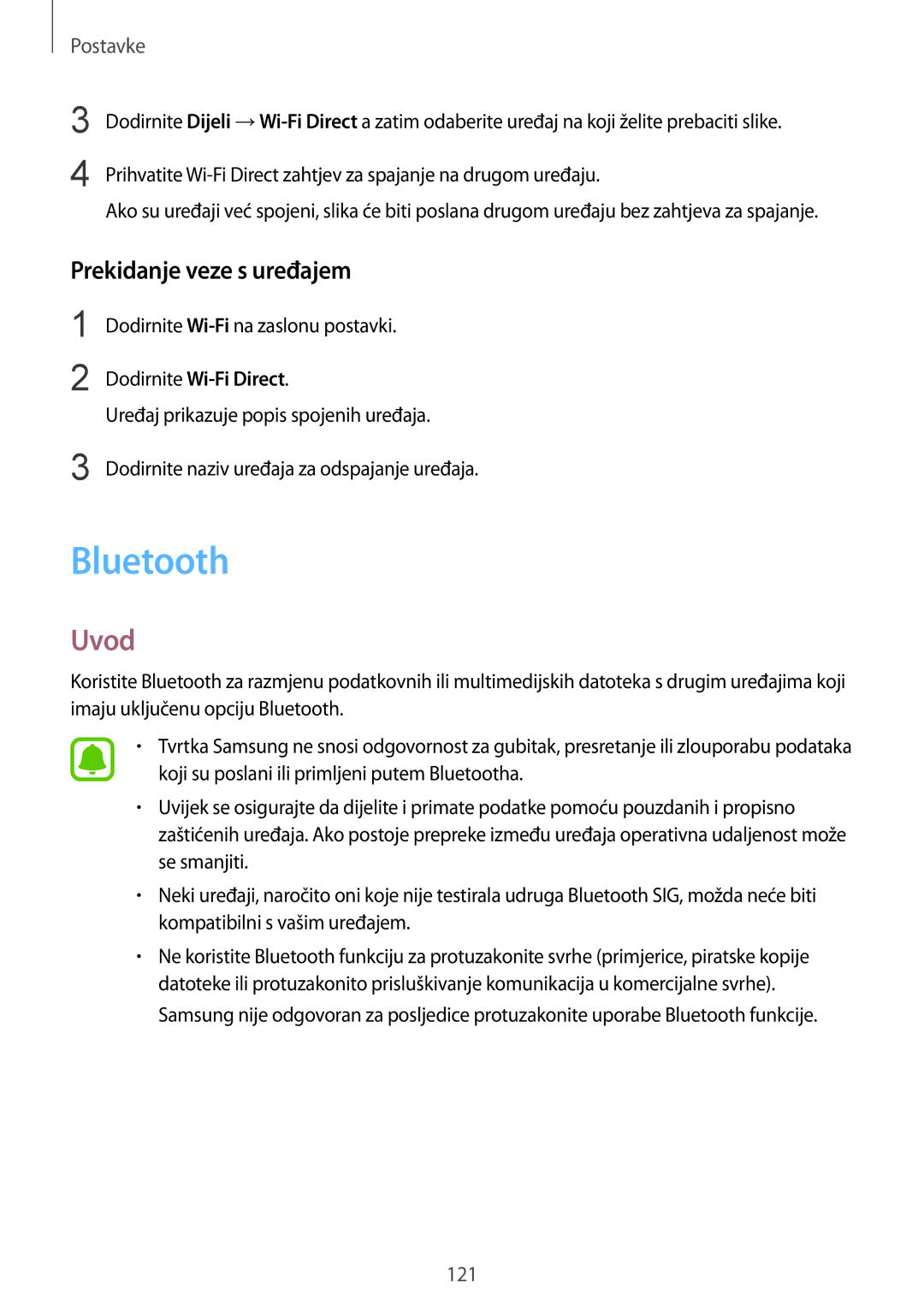 Samsung SM-G935FZKATWO, SM-G935FZDASEE, SM-G935FZDADHR, SM-G935FZDAVIP, SM-G935FZKADHR Bluetooth, Prekidanje veze s uređajem 