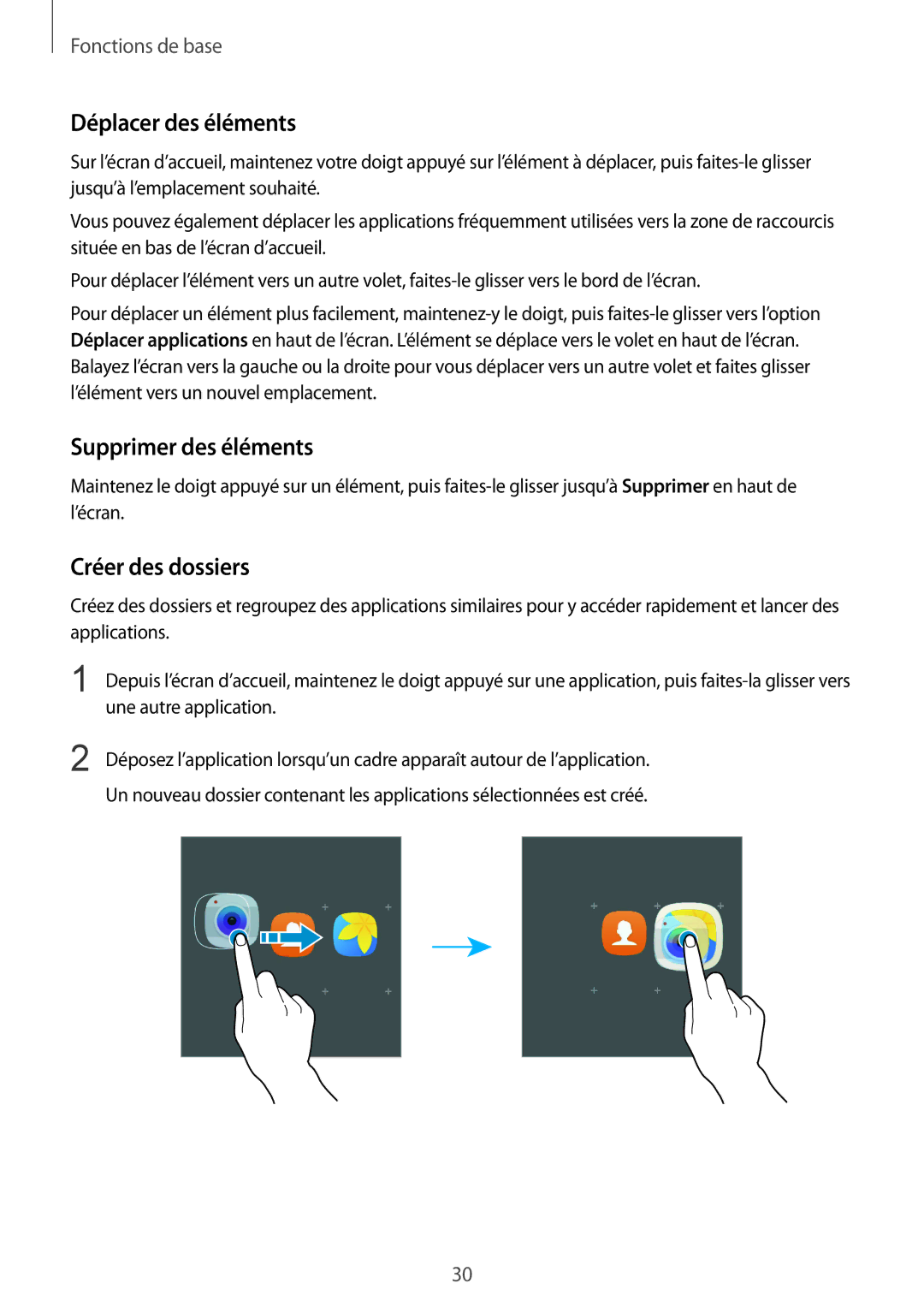 Samsung SM-G935FZDAXEF, SM-G935FEDAXEF, SM-G935FZSAXEF Déplacer des éléments, Supprimer des éléments, Créer des dossiers 