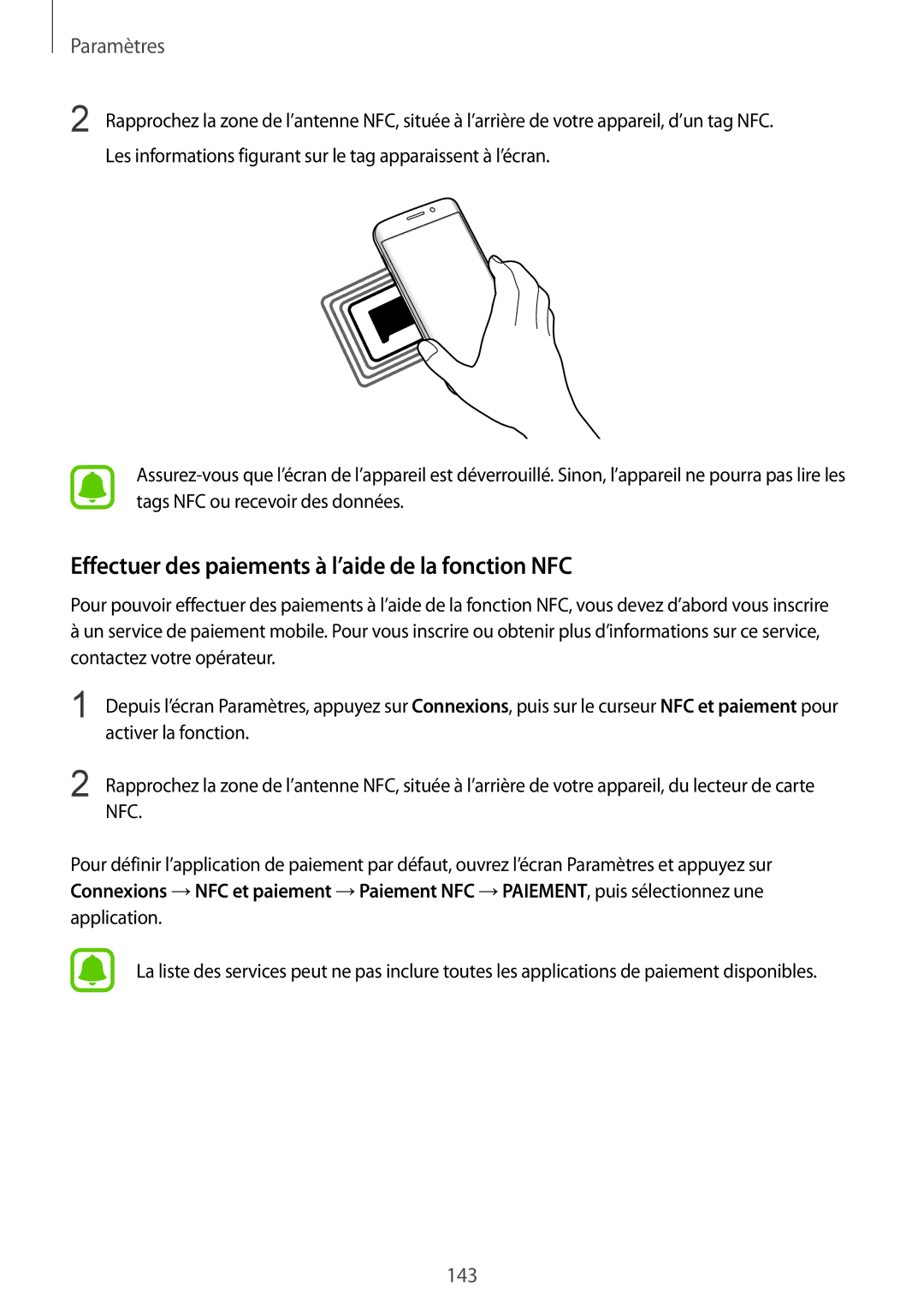 Samsung SM-G935FZKAXEF, SM-G935FZDAXEF, SM-G935FEDAXEF, SM-G935FZSAXEF Effectuer des paiements à l’aide de la fonction NFC 