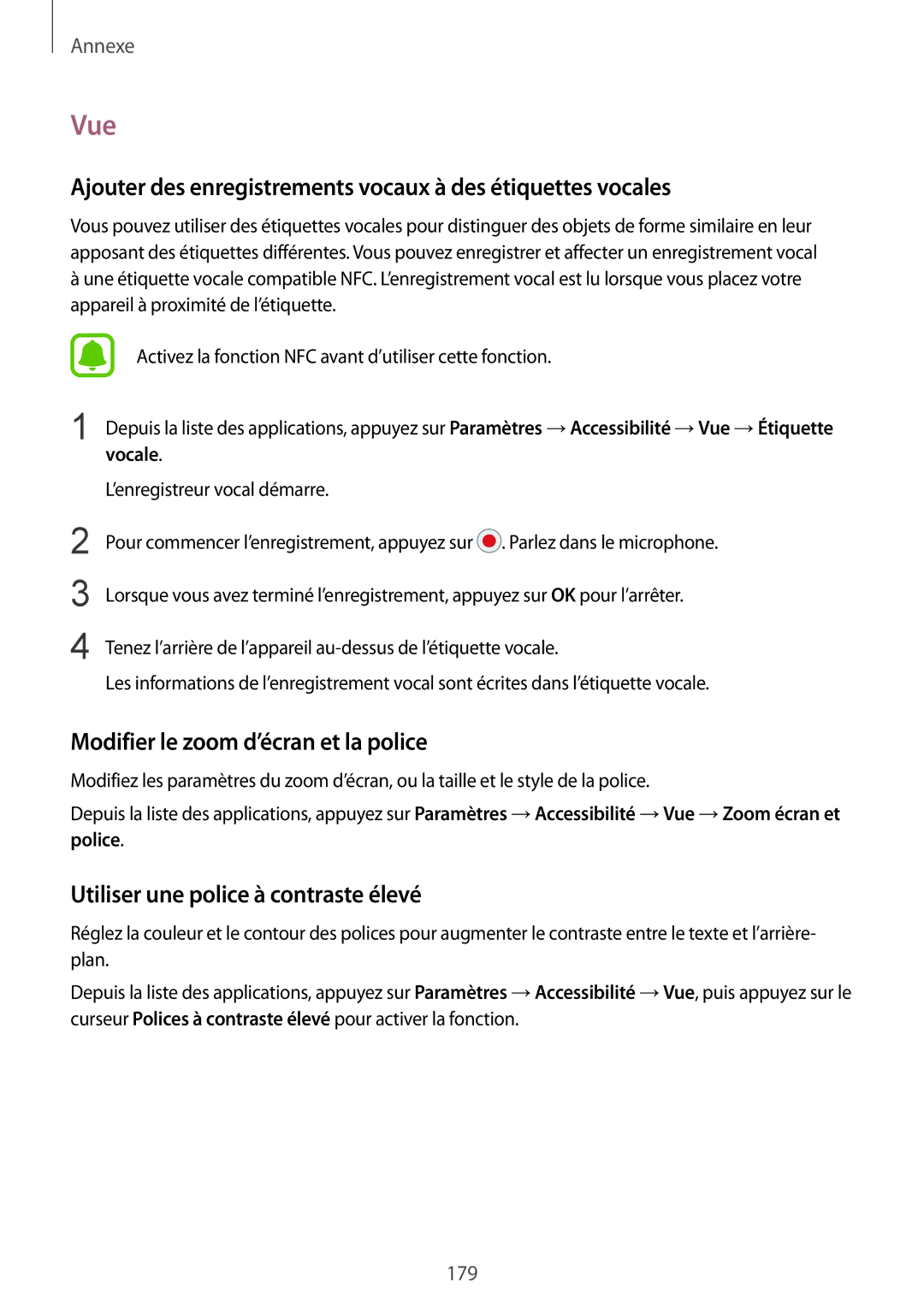 Samsung SM-G935FZKAXEF, SM-G935FZDAXEF manual Vue, Ajouter des enregistrements vocaux à des étiquettes vocales, Vocale 