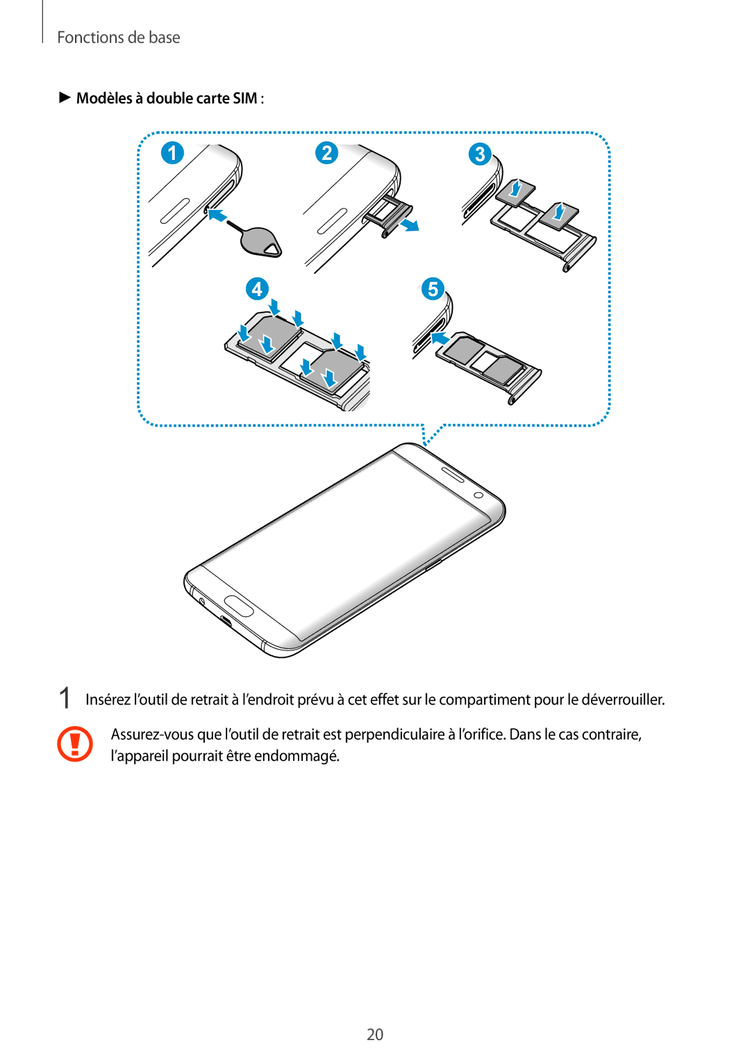 Samsung SM-G935FZSAXEF, SM-G935FZDAXEF, SM-G935FEDAXEF, SM-G935FZBAXEF, SM-G935FZWAXEF manual Modèles à double carte SIM 