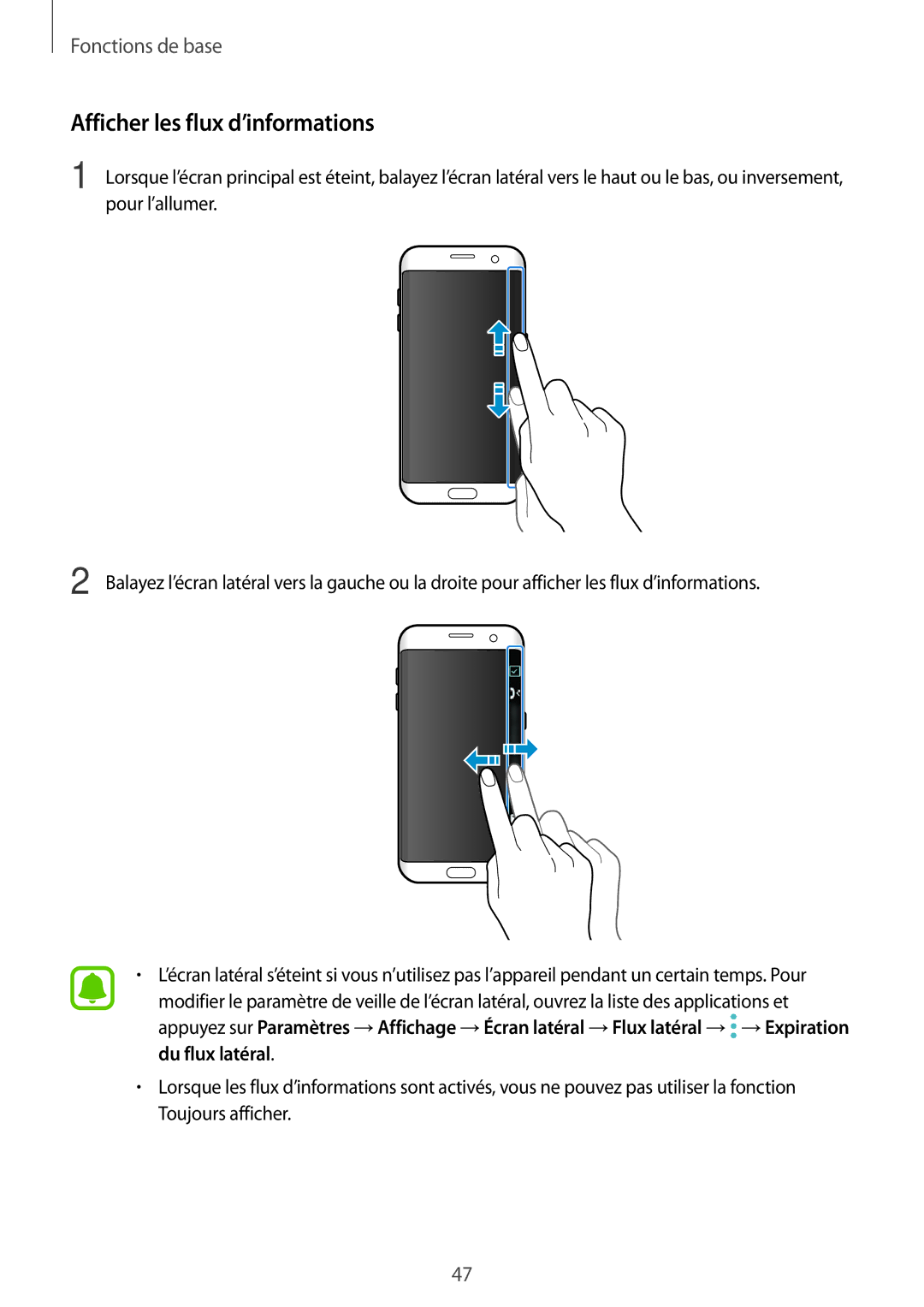 Samsung SM-G935FZKAXEF, SM-G935FZDAXEF, SM-G935FEDAXEF, SM-G935FZSAXEF, SM-G935FZBAXEF manual Afficher les flux d’informations 