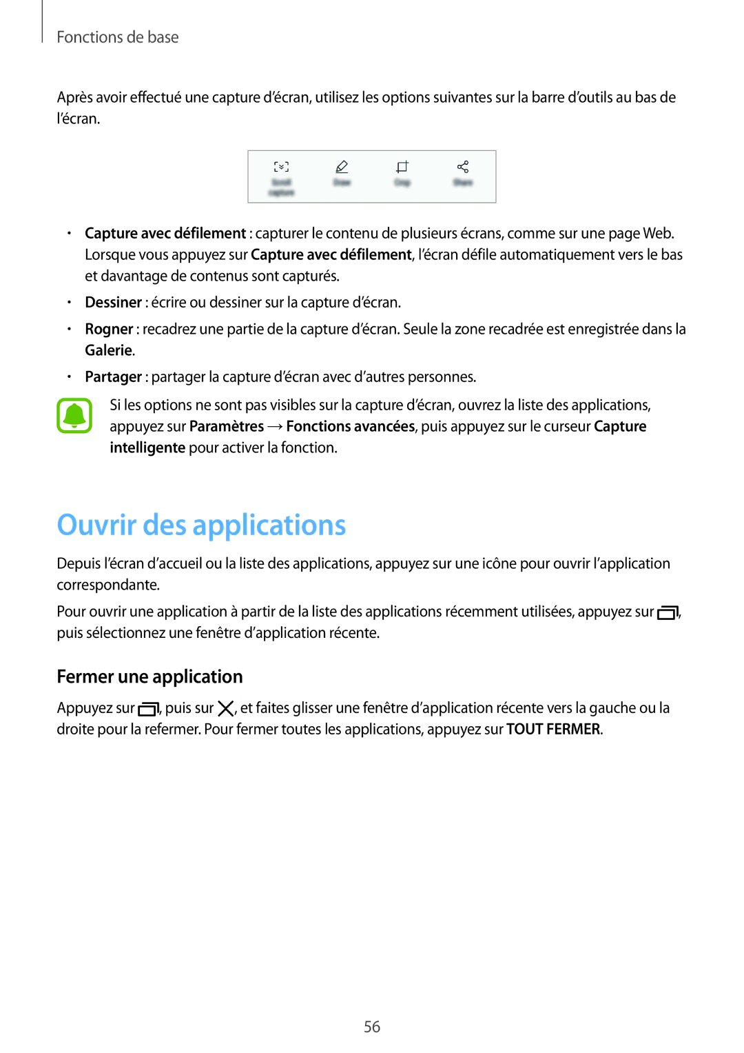 Samsung SM-G935FZSAXEF, SM-G935FZDAXEF, SM-G935FEDAXEF, SM-G935FZBAXEF manual Ouvrir des applications, Fermer une application 