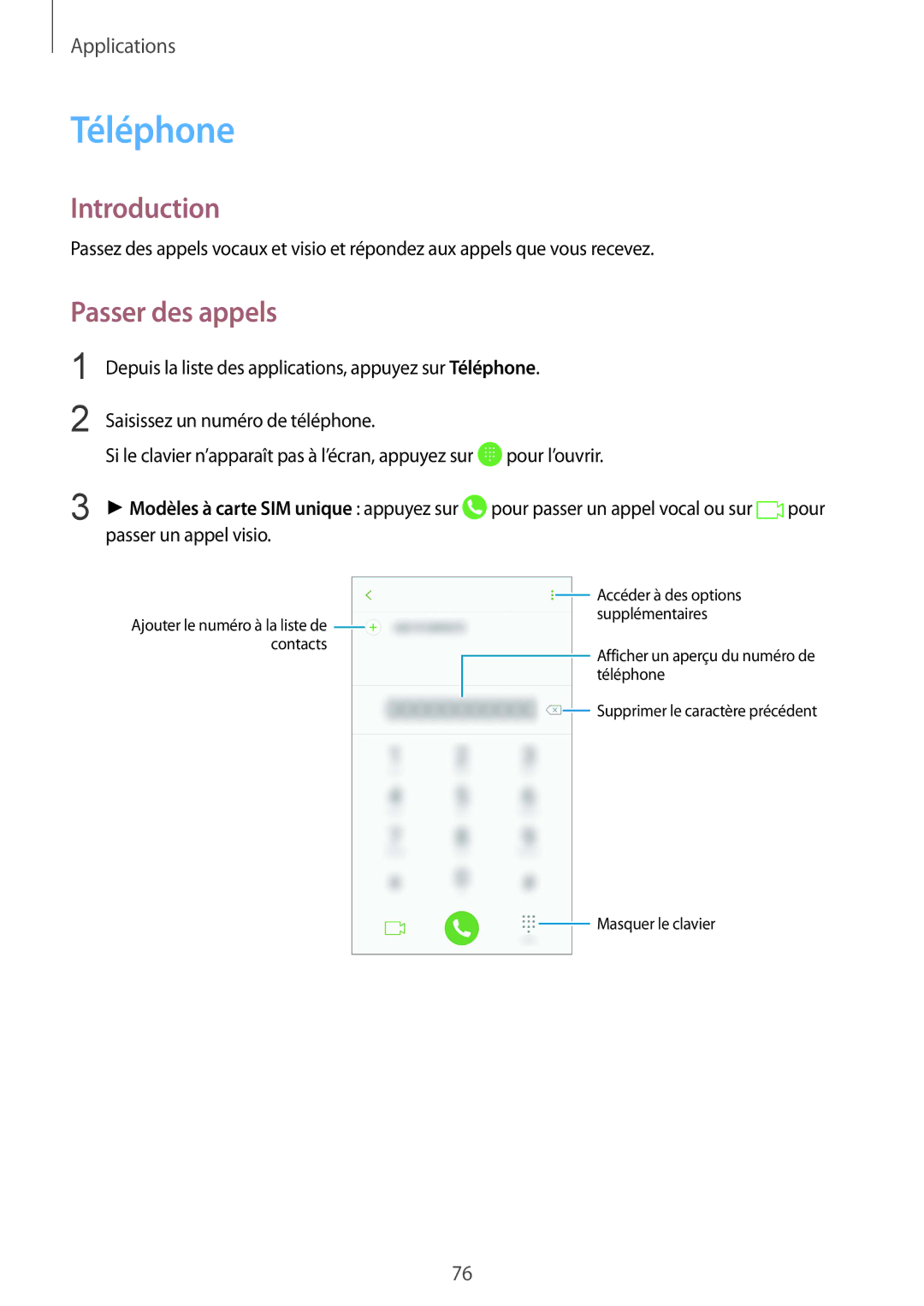 Samsung SM-G935FZWAXEF, SM-G935FZDAXEF, SM-G935FEDAXEF, SM-G935FZSAXEF, SM-G935FZBAXEF manual Téléphone, Passer des appels 