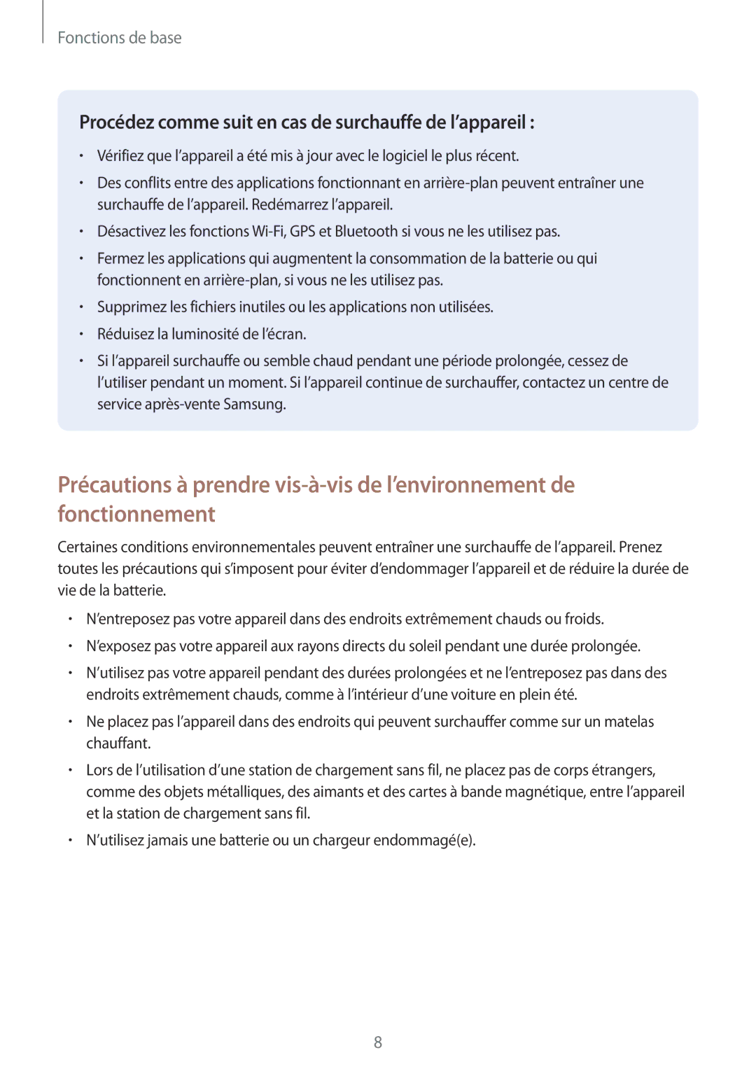 Samsung SM-G935FZSAXEF, SM-G935FZDAXEF, SM-G935FEDAXEF manual Procédez comme suit en cas de surchauffe de l’appareil 