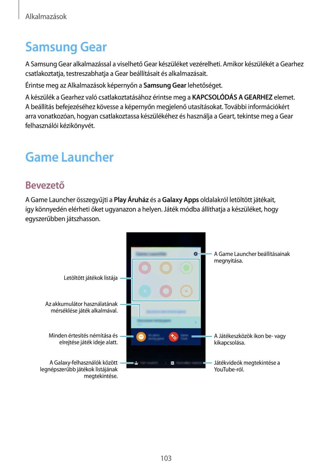 Samsung SM-G935FZDAXEH manual Samsung Gear, Game Launcher 