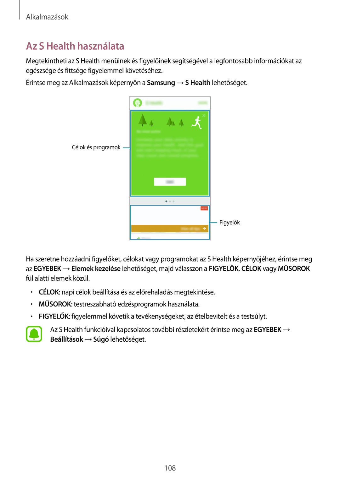 Samsung SM-G935FZDAXEH manual Az S Health használata 