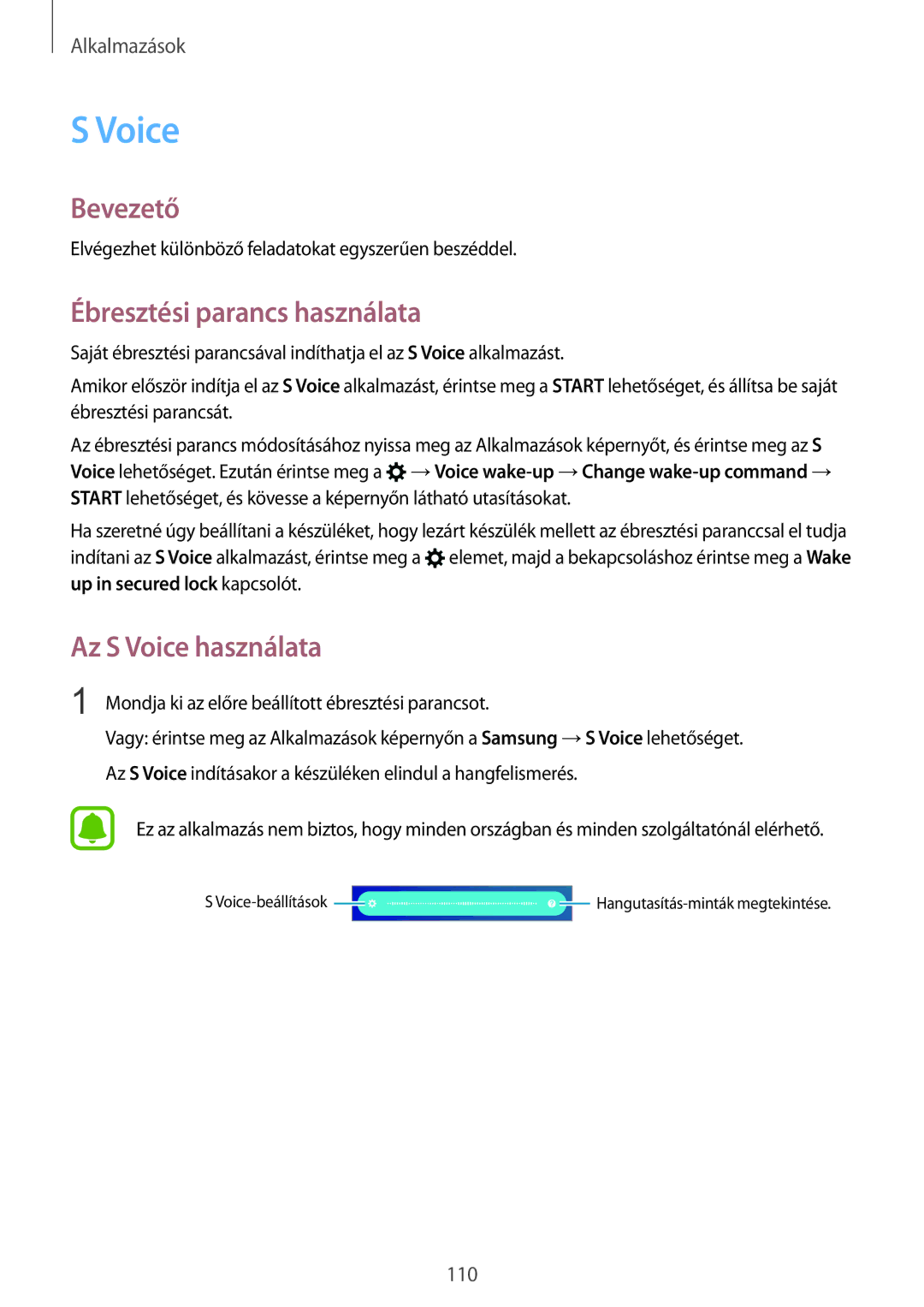 Samsung SM-G935FZDAXEH manual Ébresztési parancs használata, Az S Voice használata 