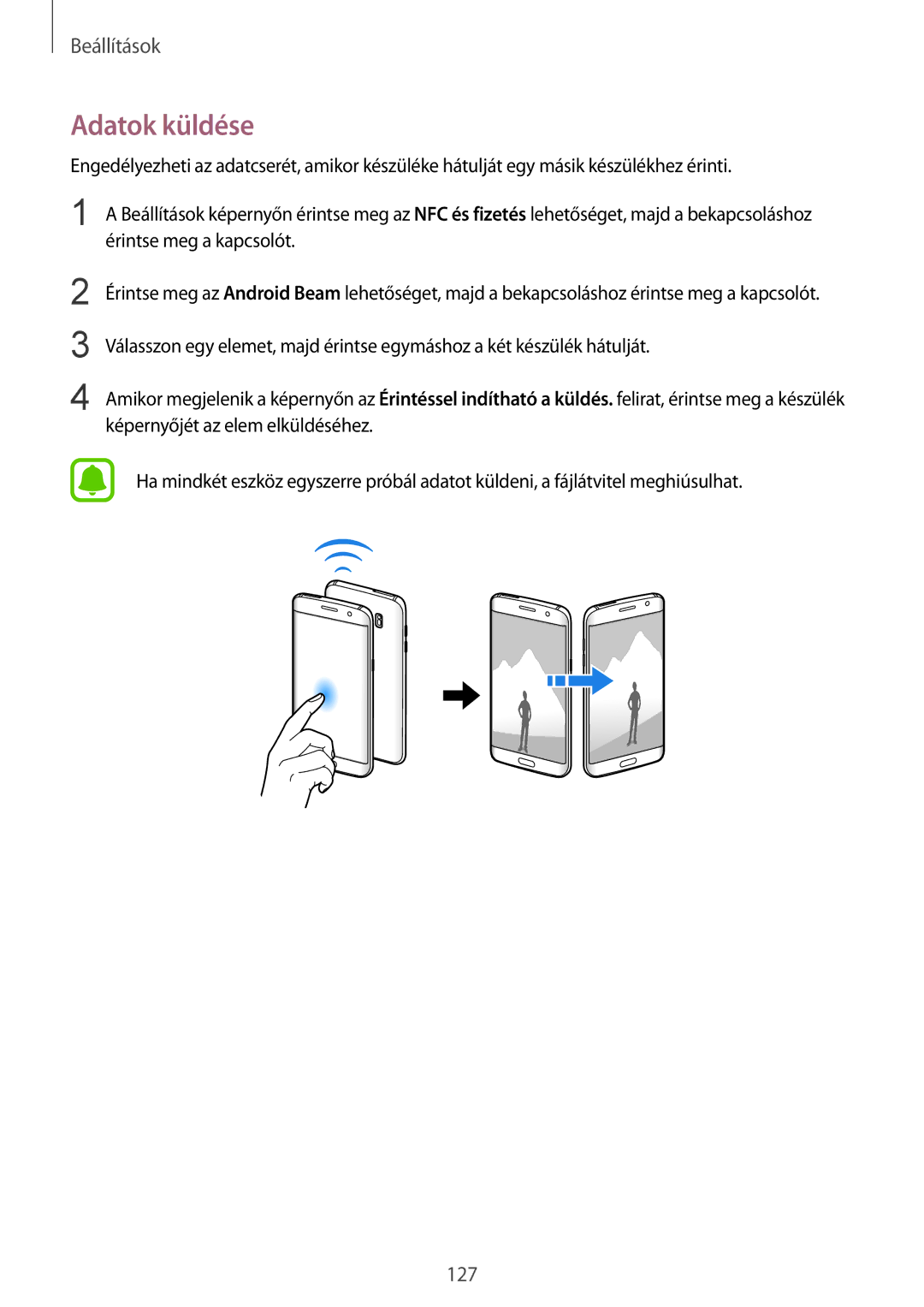 Samsung SM-G935FZDAXEH manual Adatok küldése 