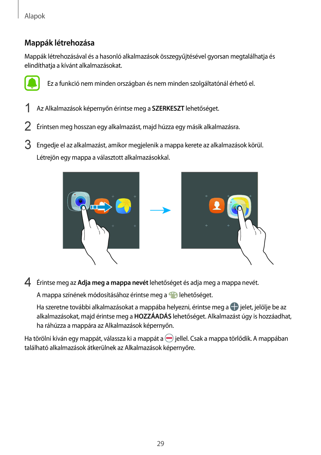 Samsung SM-G935FZDAXEH manual Mappák létrehozása 