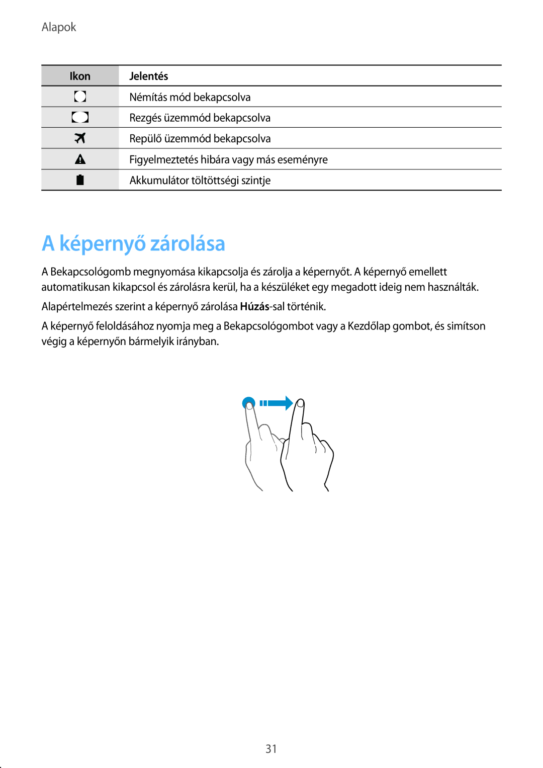 Samsung SM-G935FZDAXEH manual Képernyő zárolása 