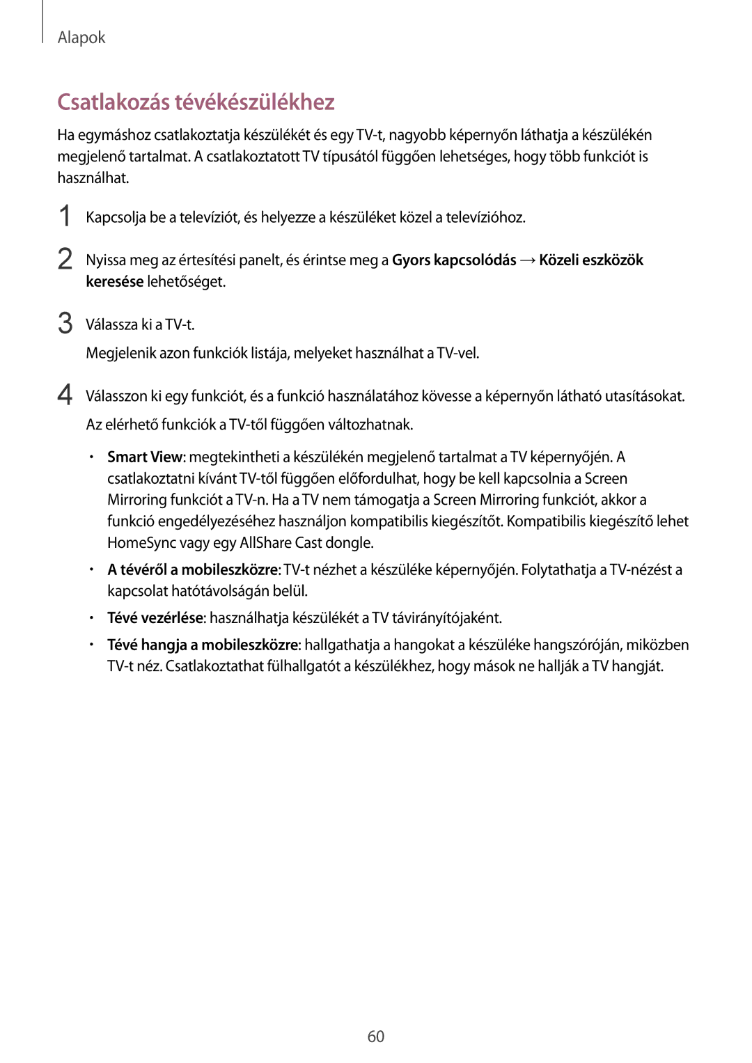 Samsung SM-G935FZDAXEH manual Csatlakozás tévékészülékhez 