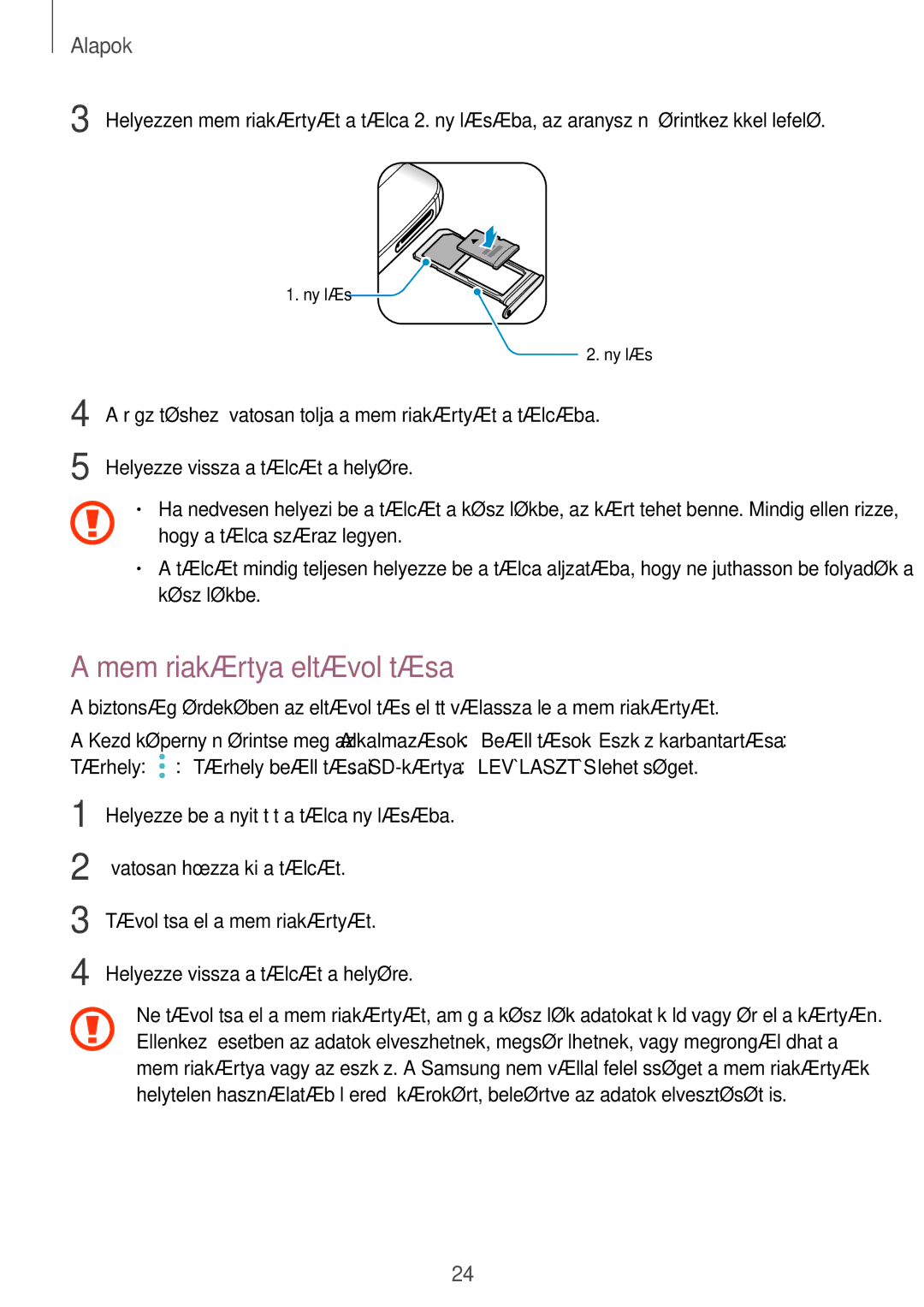 Samsung SM-G935FZDAXEH manual Memóriakártya eltávolítása 