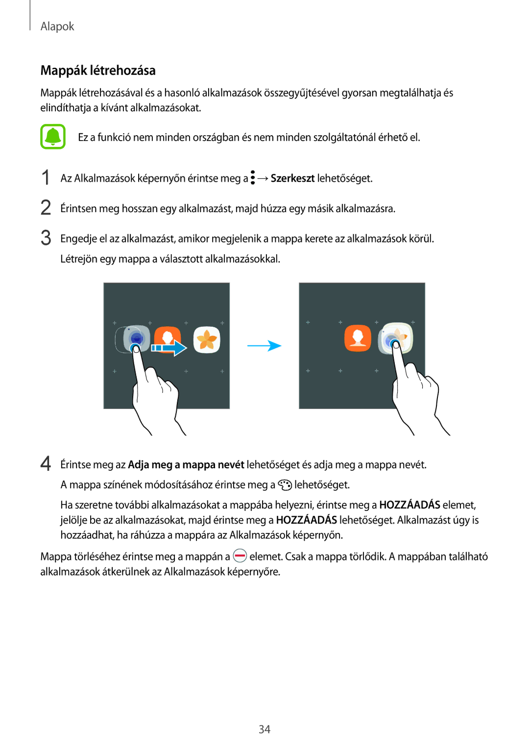 Samsung SM-G935FZDAXEH manual Mappák létrehozása 