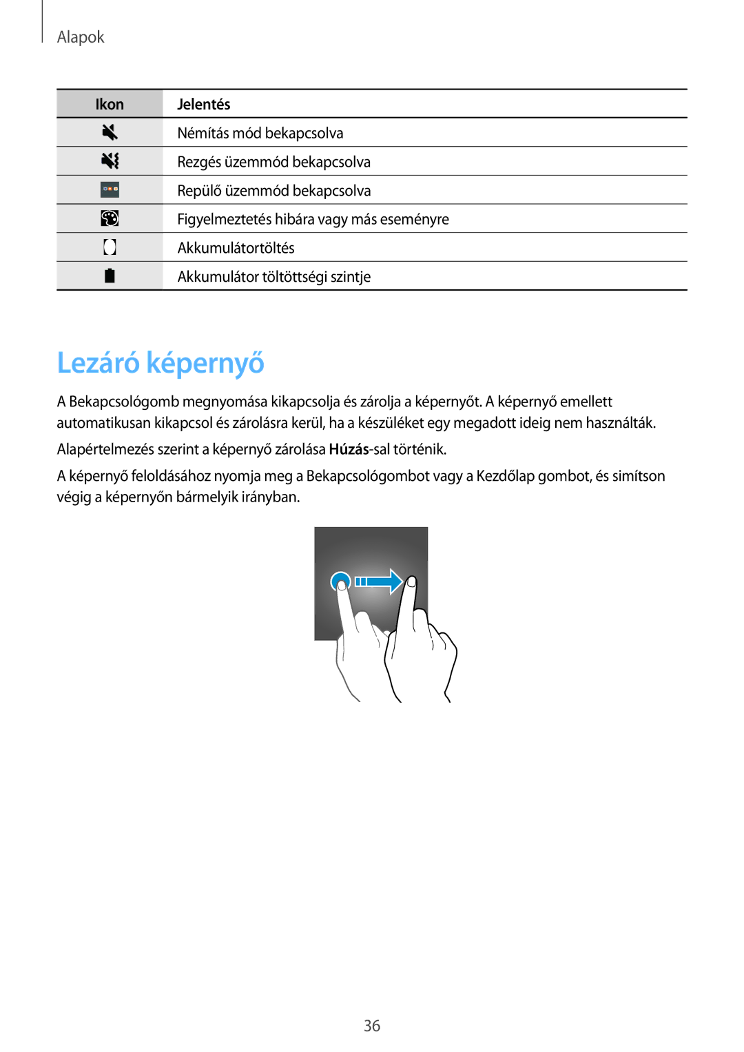 Samsung SM-G935FZDAXEH manual Lezáró képernyő 