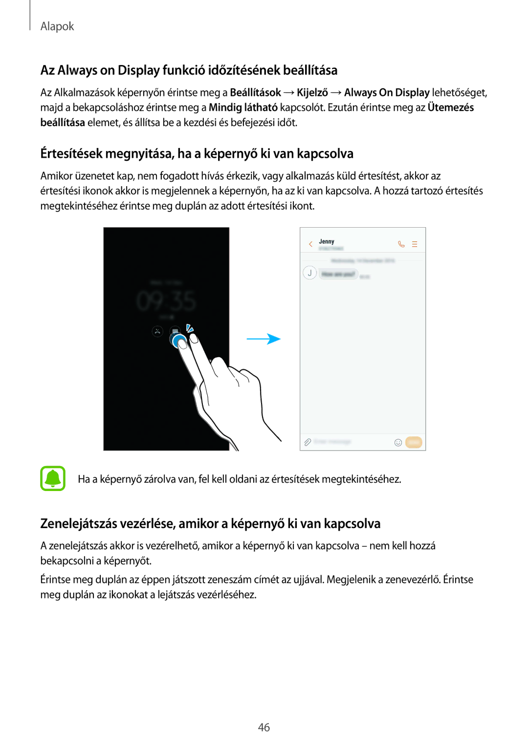 Samsung SM-G935FZDAXEH manual Az Always on Display funkció időzítésének beállítása 