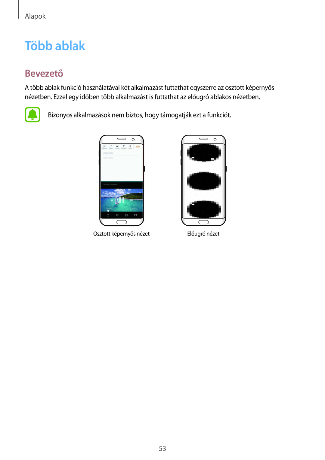 Samsung SM-G935FZDAXEH manual Több ablak, Bevezető 