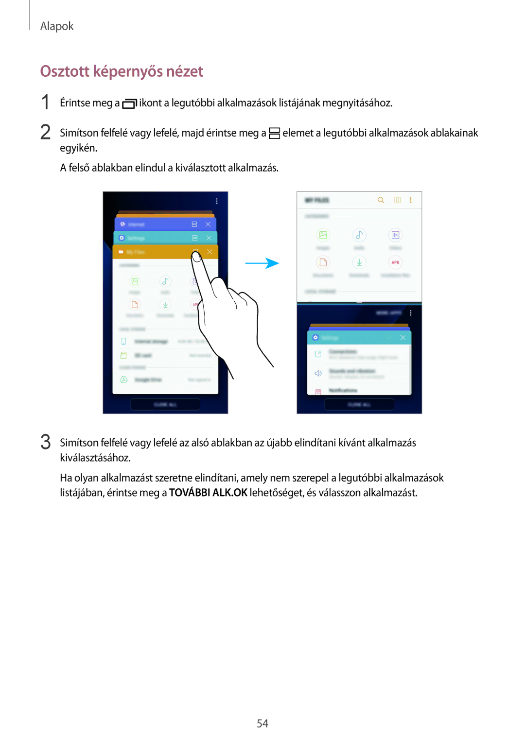 Samsung SM-G935FZDAXEH manual Osztott képernyős nézet 