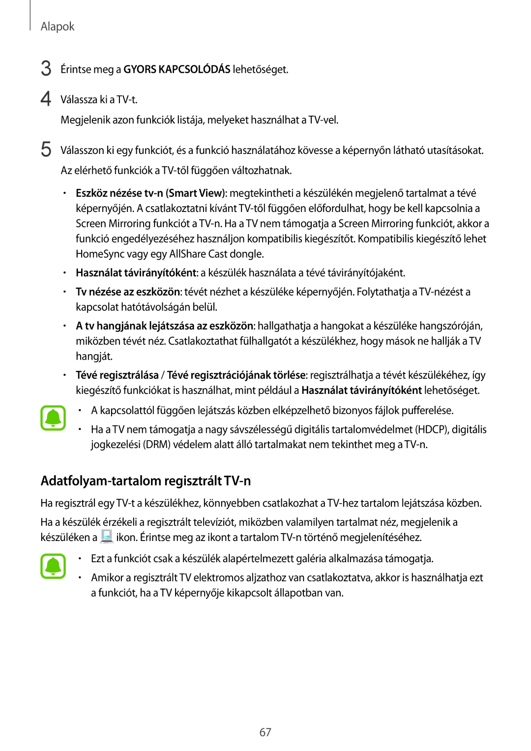 Samsung SM-G935FZDAXEH manual Adatfolyam-tartalom regisztrált TV-n 