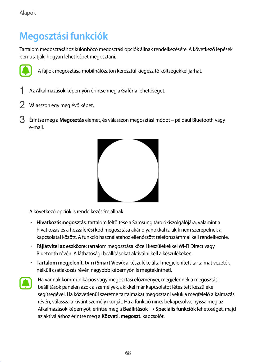 Samsung SM-G935FZDAXEH manual Megosztási funkciók 