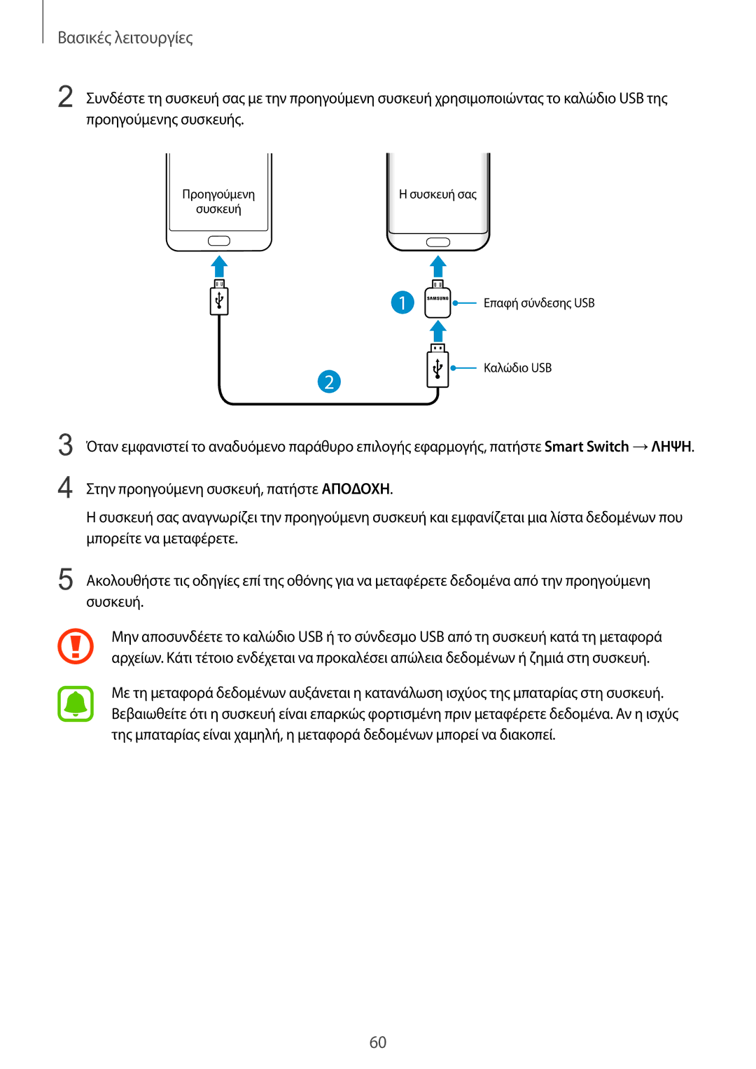 Samsung SM-G935FZKAEUR manual Προηγούμενη Συσκευή Συσκευή σας 