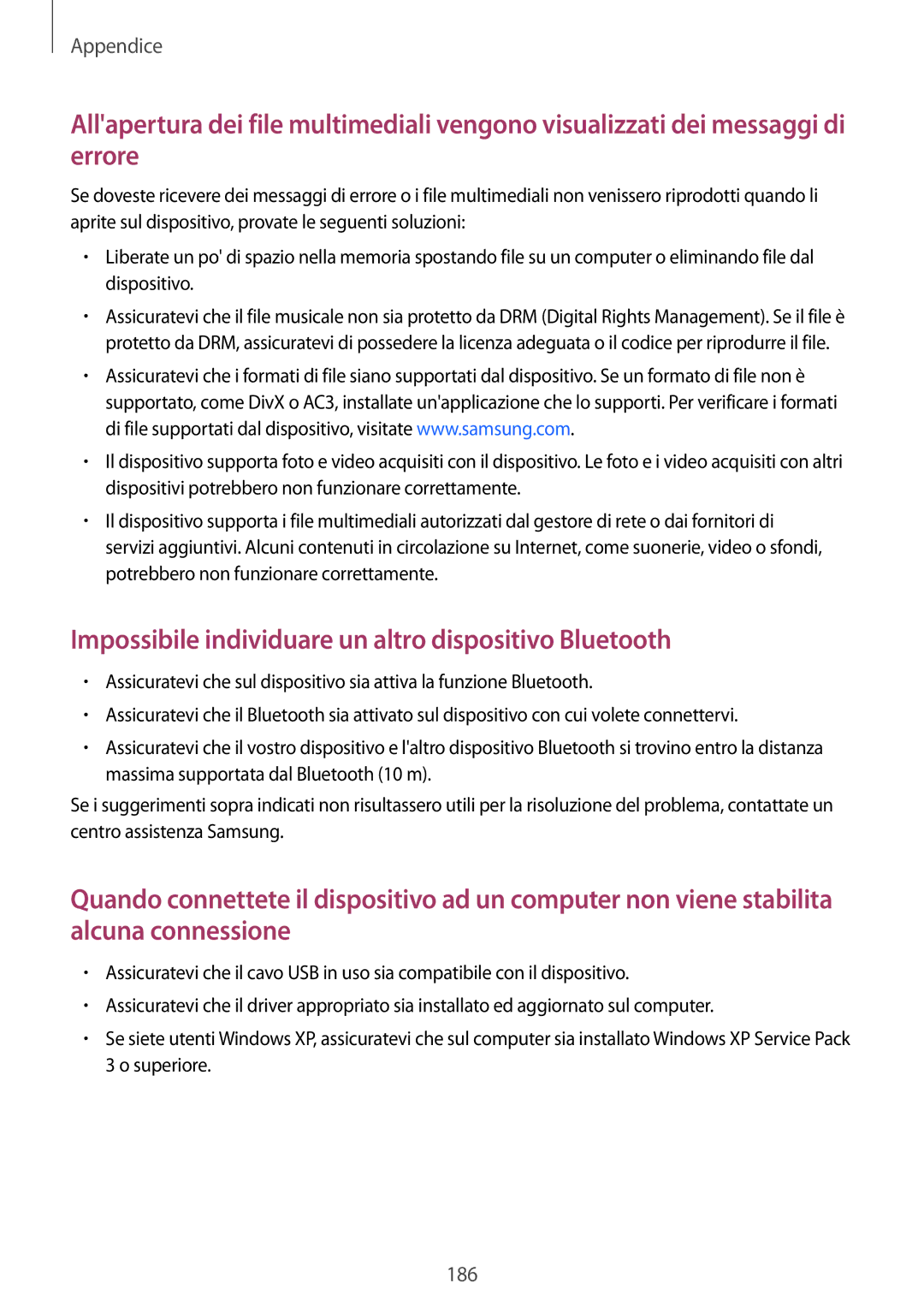 Samsung SM-G935FZSAITV, SM-G935FZBAITV, SM-G935FEDAITV manual Impossibile individuare un altro dispositivo Bluetooth 