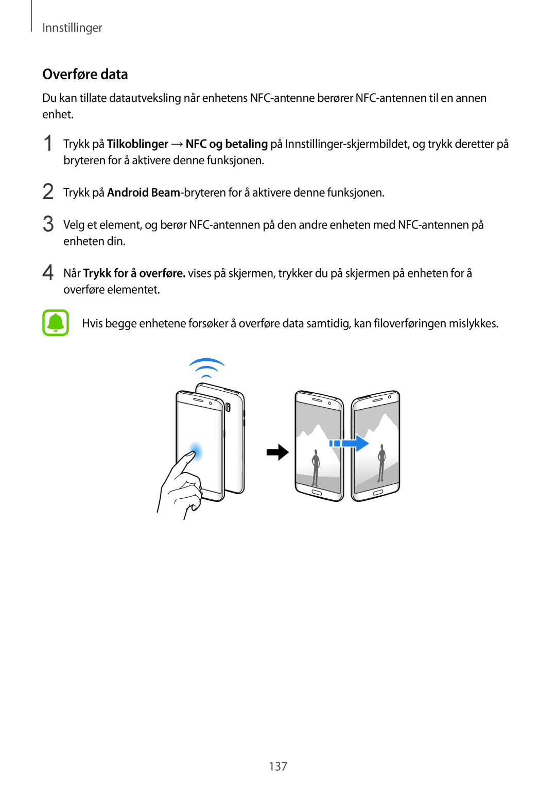 Samsung SM-G935FZSANEE, SM-G935FZWANEE, SM-G935FZBANEE, SM-G935FZDANEE, SM-G935FEDANEE, SM-G935FZKANEE manual Overføre data 