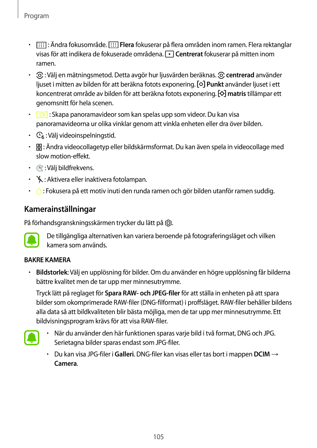 Samsung SM-G935FEDANEE, SM-G935FZWANEE, SM-G935FZBANEE, SM-G935FZDANEE, SM-G935FZKANEE manual Kamerainställningar, Bakre Kamera 