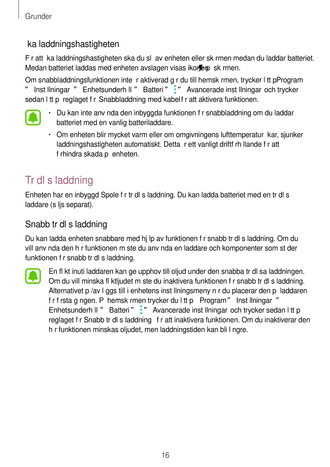 Samsung SM-G935FZKANEE, SM-G935FZWANEE, SM-G935FZBANEE Trådlös laddning, Öka laddningshastigheten, Snabb trådlös laddning 