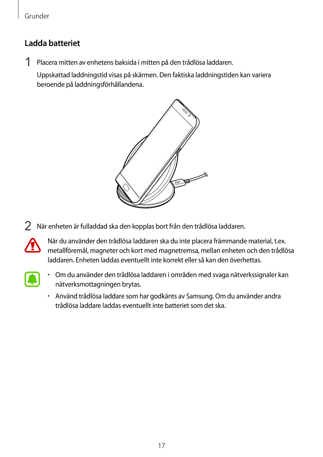 Samsung SM-G935FZSANEE, SM-G935FZWANEE, SM-G935FZBANEE, SM-G935FZDANEE, SM-G935FEDANEE, SM-G935FZKANEE manual Ladda batteriet 