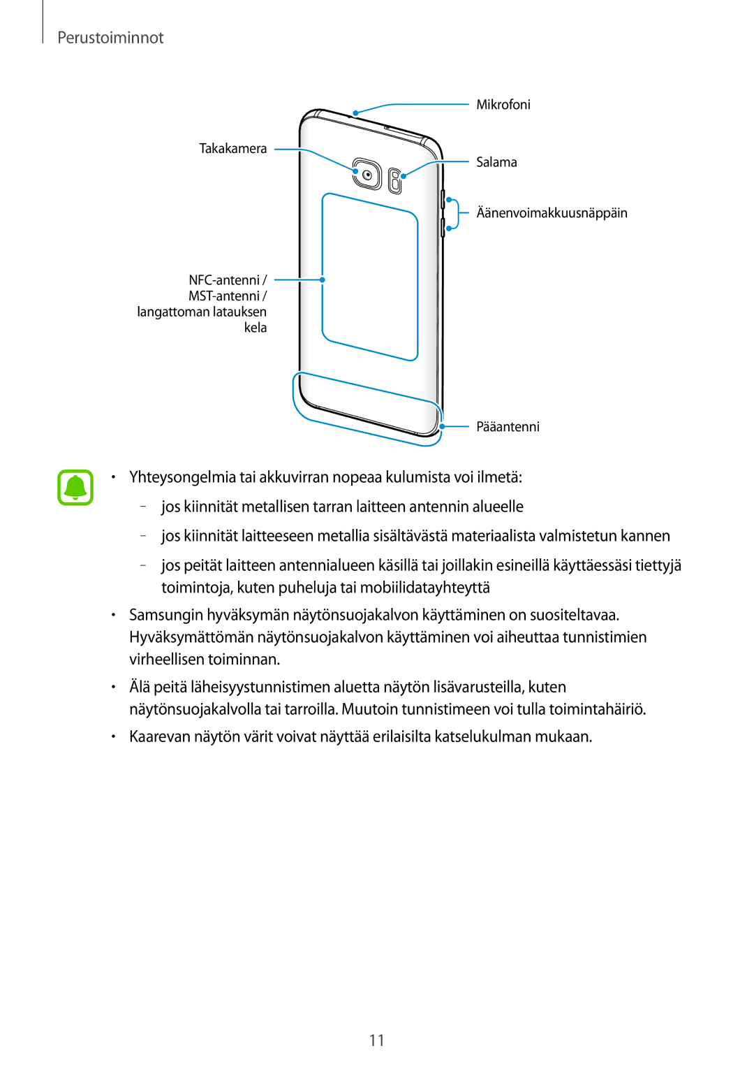 Samsung SM-G935FZSANEE, SM-G935FZWANEE, SM-G935FZBANEE, SM-G935FZDANEE, SM-G935FEDANEE, SM-G935FZKANEE manual Perustoiminnot 