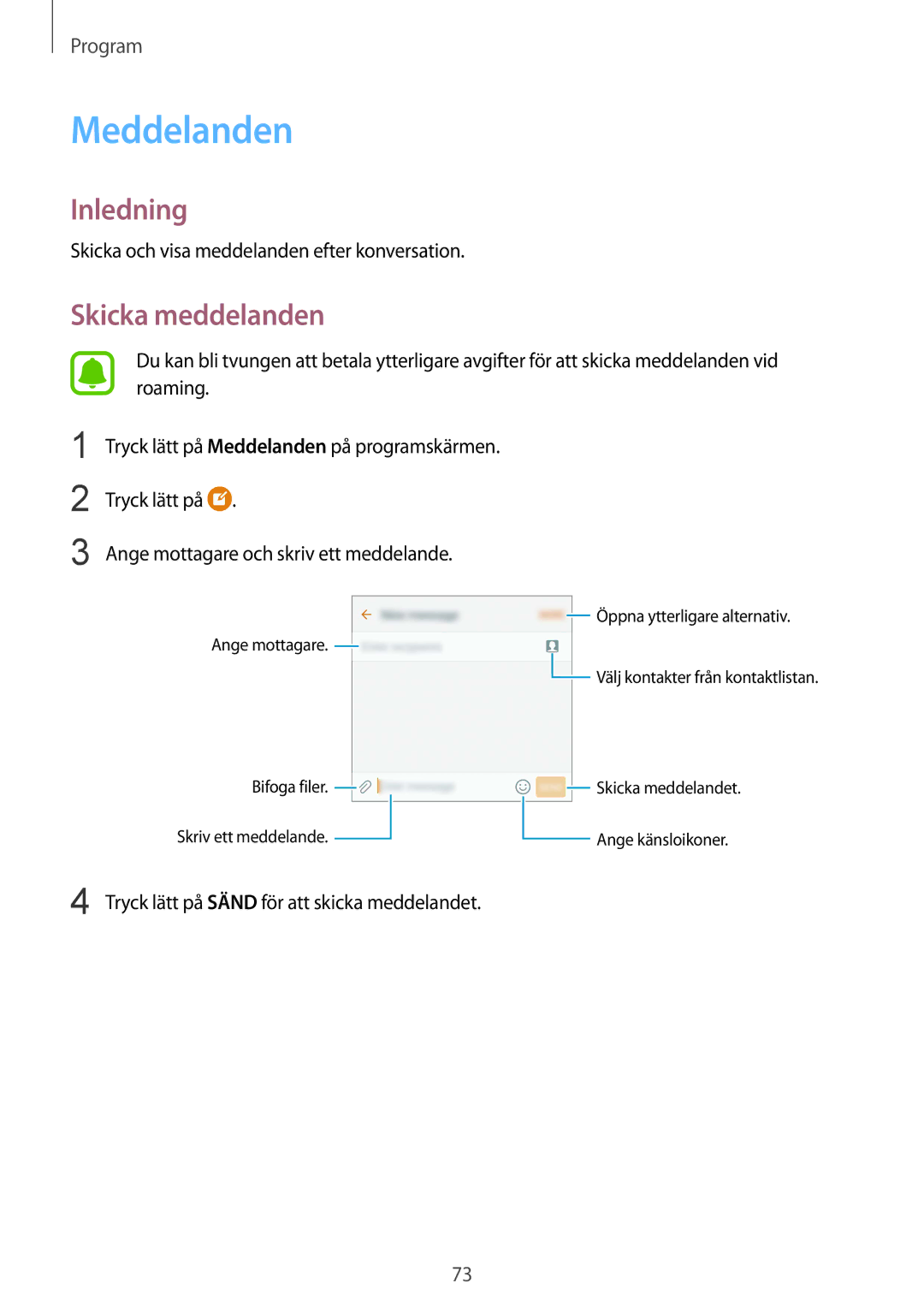 Samsung SM-G935FZBANEE, SM-G935FZWANEE Meddelanden, Skicka meddelanden, Skicka och visa meddelanden efter konversation 