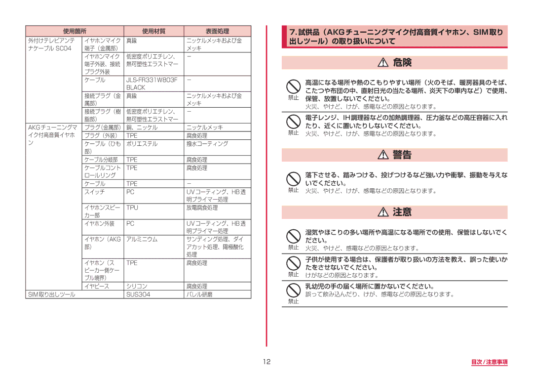 Samsung SM-G950DZBADCM, SM-G950DZKADCM, SM-G950DZVADCM manual 試供品（Akgチューニングマイク付高音質イヤホン、Sim取り 出しツール）の取り扱いについて 