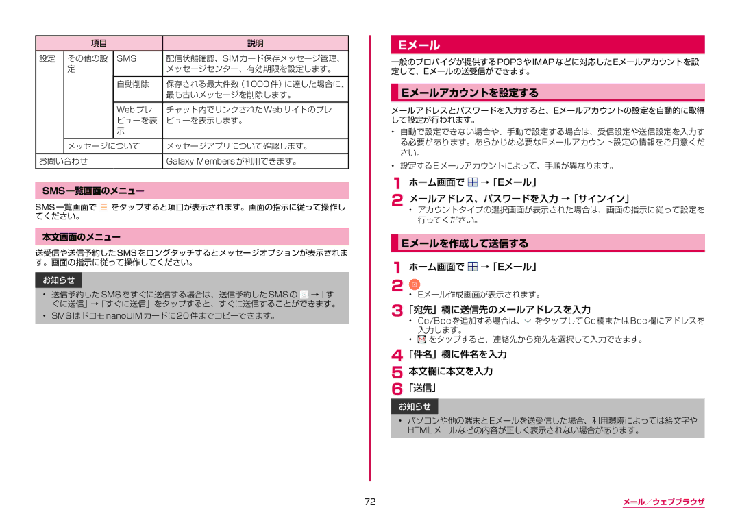 Samsung SM-G950DZBADCM, SM-G950DZKADCM, SM-G950DZVADCM manual Eメールアカウントを設定する, Eメールを作成して送信する 