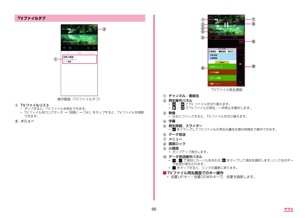 Samsung SM-G950DZVADCM, SM-G950DZKADCM, SM-G950DZBADCM manual Tvファイルタブ 