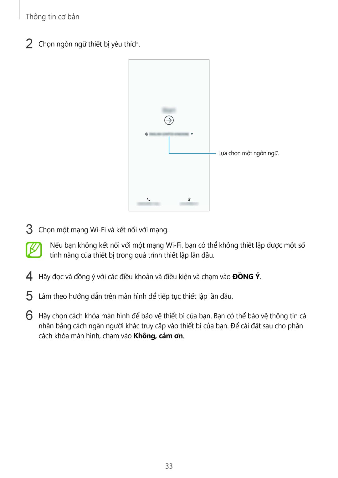 Samsung SM-G955FZDDXXV, SM-G950FZBDXXV, SM-G950FZKDXXV, SM-G955FZBDXXV, SM-G955FZKDXXV manual Chọn ngôn ngữ thiết bị yêu thích 