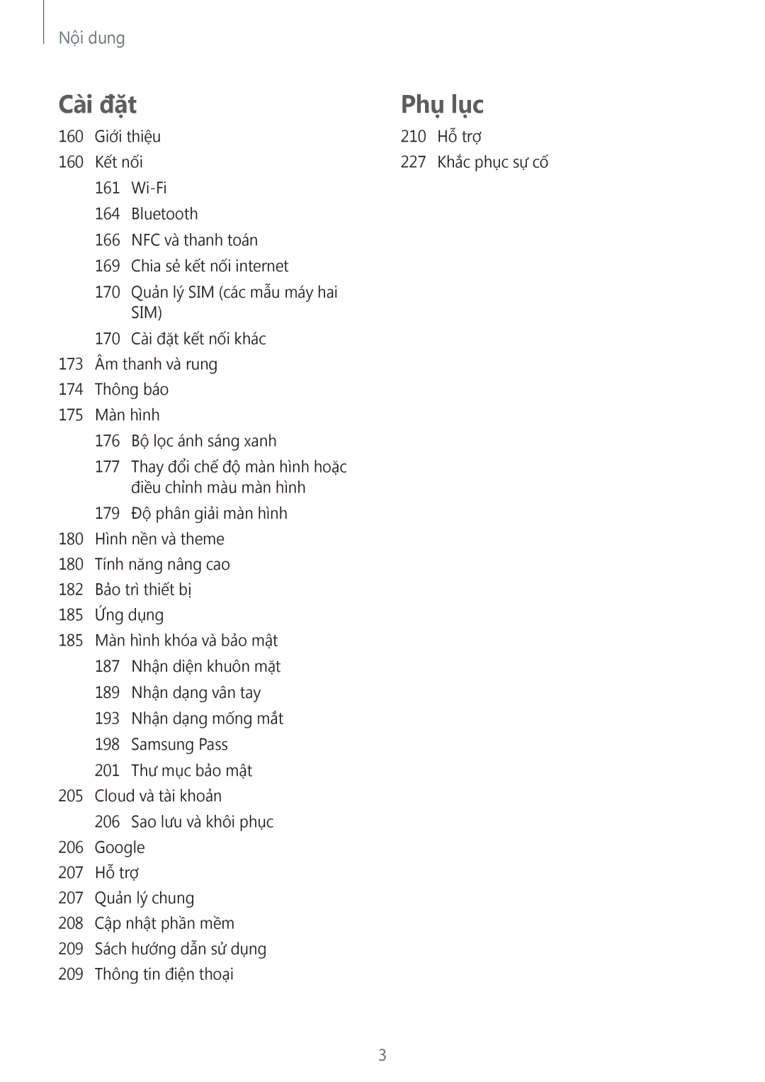 Samsung SM-G955FZKDXXV, SM-G950FZBDXXV, SM-G950FZKDXXV, SM-G955FZBDXXV, SM-G950FZDDXXV, SM-G955FZDDXXV manual Cài đặt Phụ lục 