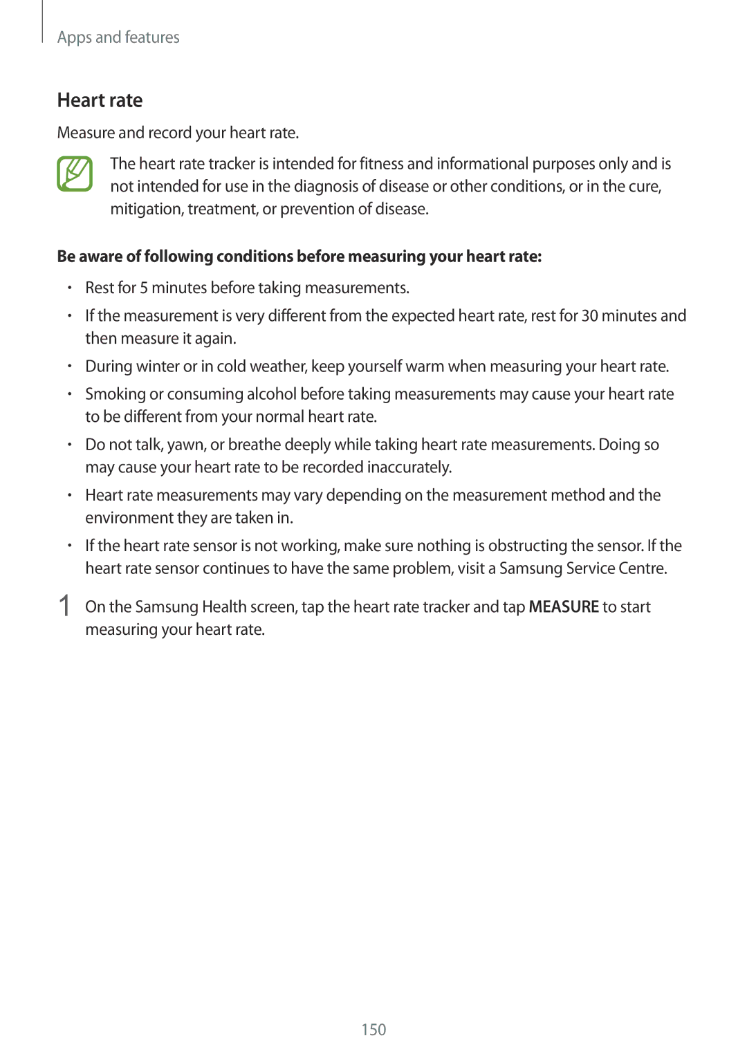 Samsung SM-G955FZVAXEF, SM-G950FZIADBT, SM-G955FZSADBT, SM-G955FZKADBT manual Heart rate, Measure and record your heart rate 