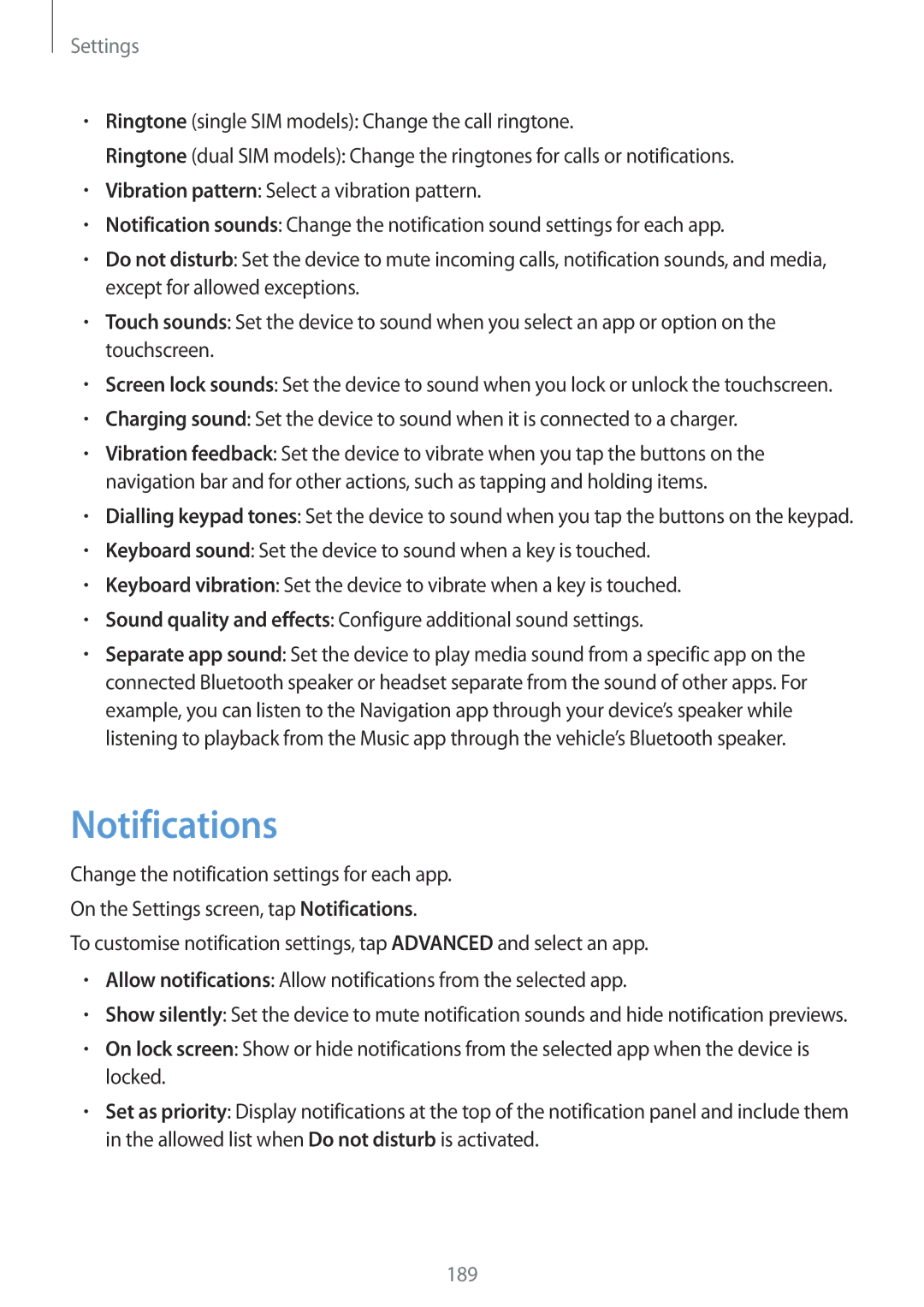 Samsung SM-G950FZKDXXV, SM-G950FZIADBT, SM-G955FZSADBT, SM-G955FZKADBT, SM-G955FZVADBT, SM-G955FZKDDBT manual Notifications 