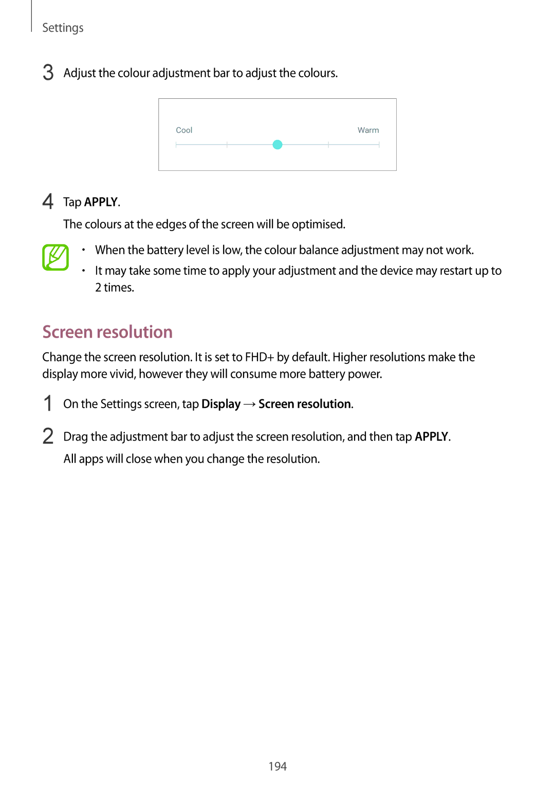 Samsung SM-G955FZVDXXV, SM-G950FZIADBT, SM-G955FZSADBT, SM-G955FZKADBT, SM-G955FZVADBT, SM-G955FZKDDBT manual Screen resolution 