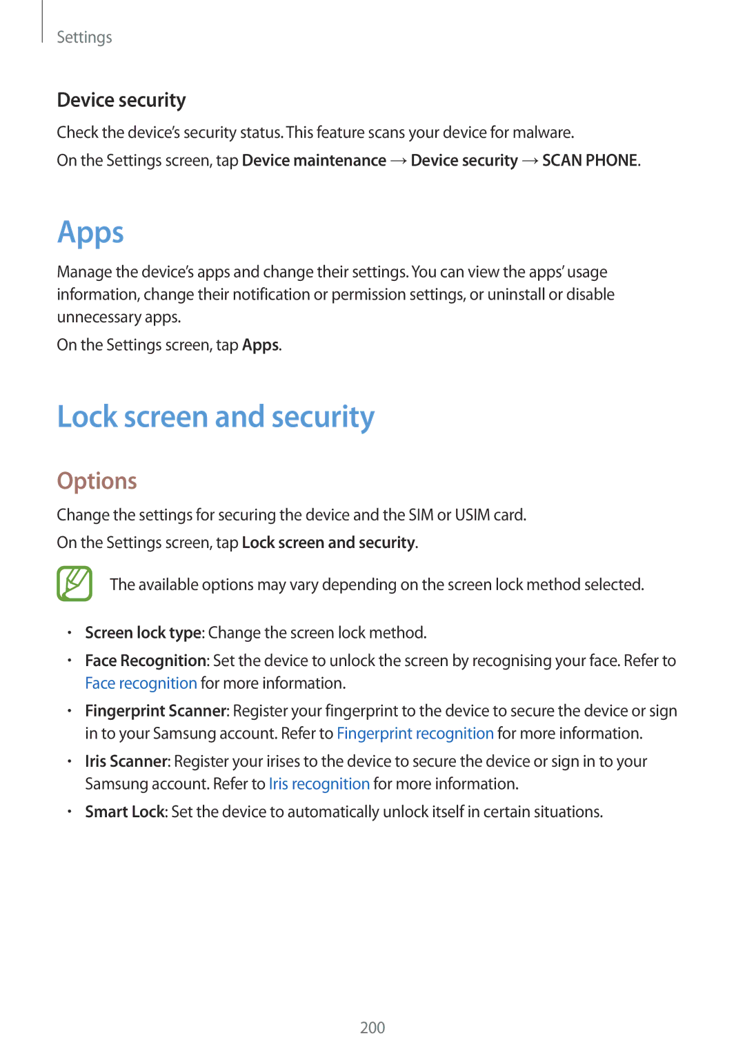 Samsung SM-G950FZVABGL, SM-G950FZIADBT, SM-G955FZSADBT, SM-G955FZKADBT manual Apps, Lock screen and security, Device security 