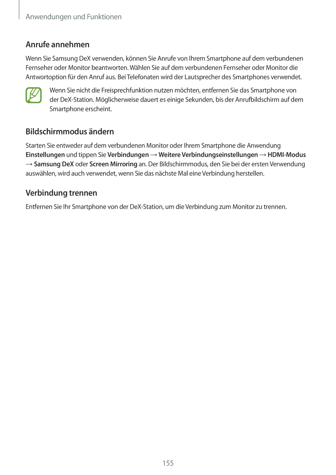 Samsung SM-G955FZSADBT, SM-G950FZIADBT, SM-G955FZKADBT manual Anrufe annehmen, Bildschirmmodus ändern, Verbindung trennen 