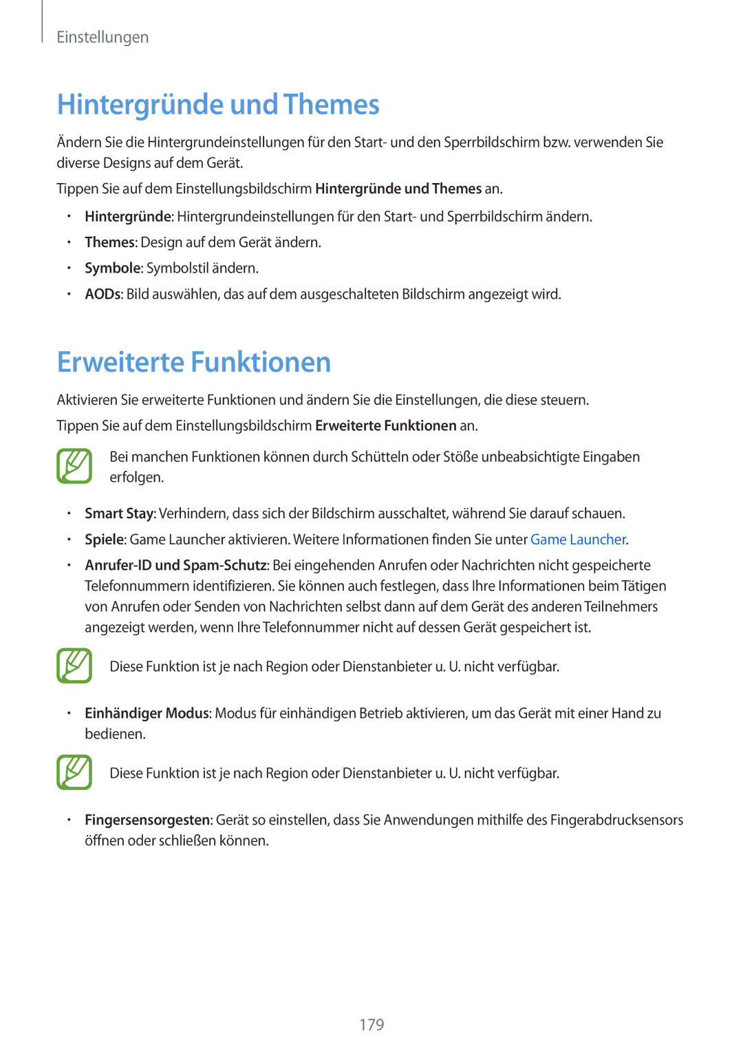 Samsung SM-G955FZVADBT, SM-G950FZIADBT, SM-G955FZSADBT, SM-G955FZKADBT manual Hintergründe und Themes, Erweiterte Funktionen 