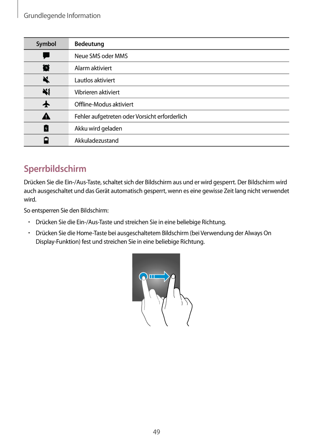 Samsung SM-G950FZVADBT, SM-G950FZIADBT, SM-G955FZSADBT, SM-G955FZKADBT, SM-G955FZVADBT, SM-G955FZKDDBT manual Sperrbildschirm 