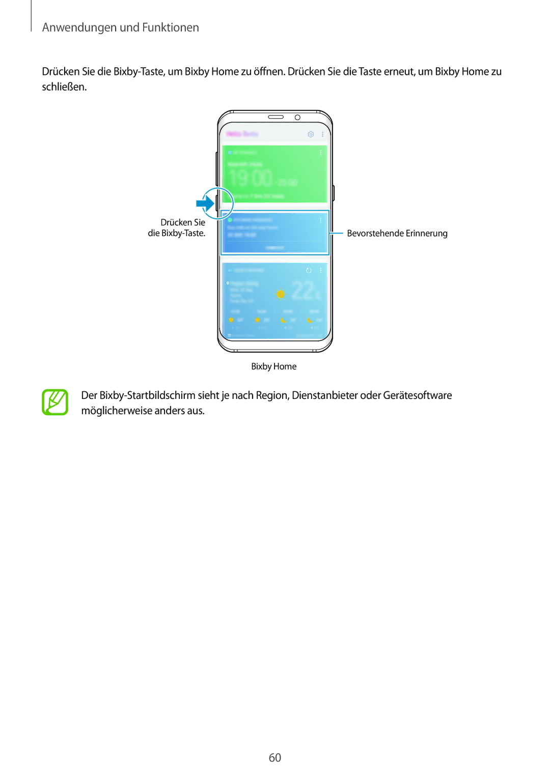 Samsung SM-G950FZVADBT, SM-G950FZIADBT, SM-G955FZSADBT, SM-G955FZKADBT, SM-G955FZVADBT Bevorstehende Erinnerung Bixby Home 