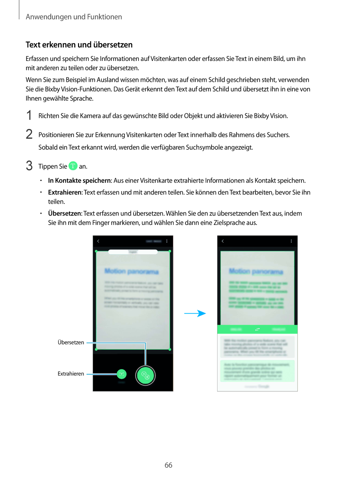 Samsung SM-G950FZIADBT, SM-G955FZSADBT, SM-G955FZKADBT, SM-G955FZVADBT, SM-G955FZKDDBT manual Text erkennen und übersetzen 