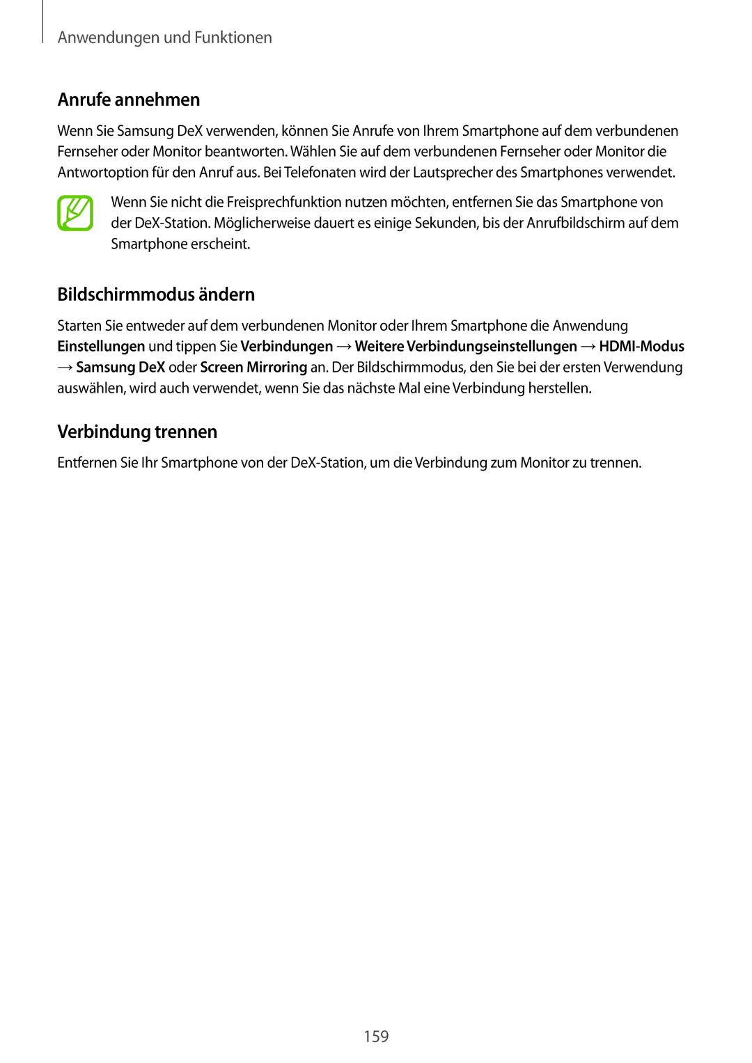 Samsung SM-G955FZBADBT, SM-G950FZIADBT, SM-G955FZSADBT manual Anrufe annehmen, Bildschirmmodus ändern, Verbindung trennen 